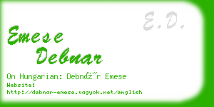 emese debnar business card